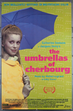 PARAPLUIES DE CHERBOURG, LES (1964) 7016  Movie Poster  Catherine Deneuve  Jacques Demy  Re-release of 1996 Original U.S. One-Sheet Poster (27x41)  Re-release of 1996