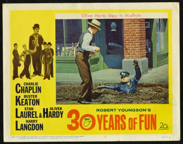 ROBERT YOUNGSON'S 30 YEARS OF FUN (1963) 29494  Stan Laurel and Oliver Hardy Lobby Card Original U.S. Scene Lobby Card (11x14)  Fine Plus Condition