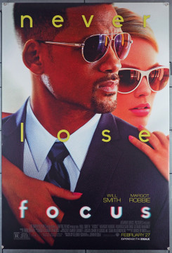 FOCUS (2015) 29477  Movie Poster  Will Smith  Margot Robbie  Gerald McRaney Original U.S. One-Sheet Poster (27x40)  Rolled  Fine Plus Condition