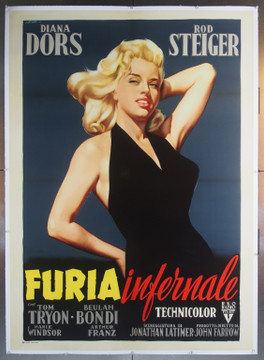 UNHOLY WIFE, THE (1957) 23037 Movie Poster  Italian 39x55 Linen-Baced  Diana Dors  Art by Giorgio Olivetti Italian RKO Release 39x55  Linen backed   Very Fine Plus