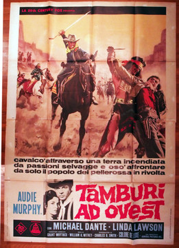 APACHE RIFLES (1964) 28926  Audie Murphy Movie Poster from Italy  55x79  Art by Enzo Nistri 20th Century Fox Original Italian 79x55 Poster  Folded   Very Good  Average Used