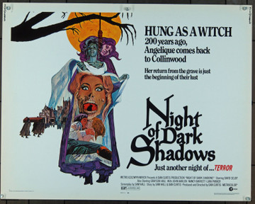 NIGHT OF DARK SHADOWS (1971) 915 Movie Poster  (22x28)  David Selby  Grayson Hall  Kate Jackson  David Thayer Original MGM Half Sheet Poster (22x28).  Unfolded.  Very Fine.