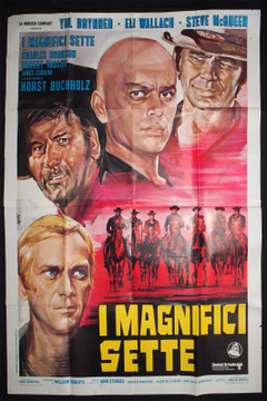 MAGNIFICENT SEVEN  (1960) 28931 Movie Poster  Italian 79x55  Re-release of 1970  Art by Tino Avelli United Artists Original Italian Four-Foglio  79x55  Re-release of 1970  Condition Fine Plus