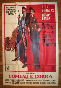 THERE WAS A CROOKED MAN (1970) 28937  Movie Poster  Italian 79x55  Kirk Douglas  Henry Fonda  Joseph L. Mankiewicz Original Italian 79x55 Poster  Folded  Average Used Condition   Art by Stirnweis