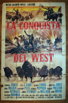 HOW THE WEST WAS WON  (1962) 28928  Italian 79x55 Poster   Art by Reynold Brown Original Italian 79x55 Poster  Folded  Average Used Condition