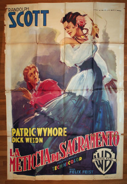 MAN BEHIND THE GUN, THE (1952) 28932  Movie Poster  Italian 79x55  Patricie Wymore   Dick Wesson  Felix Feist  Art by Luigi Martinati Original Italian 79x55 Poster  Folded   Theater-Used  Fair Condition Only