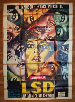 LSD-INFERNO PER POCHI DOLLARI (1967) 28930  Italian Movie Poster   Guy Madison   Franca Polesello  Art by Morini  Original Italian Four Foglio Poster 79x55  Folded in Average Used Condition