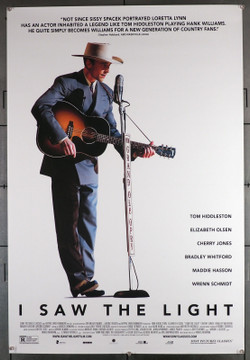 I SAW THE LIGHT (2015) 29542  Movie Poster   27x40  Rolled  Double Sided  Tim Hiddleston as Hank Williams Original U.S. One-Sheet Poster (27x40) Rolled  Very Fine