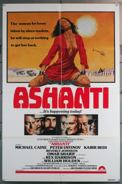 ASHANTI (1979) 29546  Movie Poster (27x41)  Michael Caine  Peter Ustinov  Omar Sharif  Kabir Bedi  Beverly Johnson Original U.S. One-Sheet Poster (27x41)  Folded  Very Fine Condition