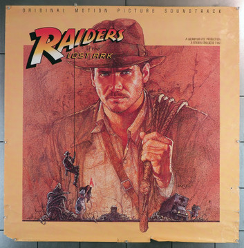 RAIDERS OF THE LOST ARK (1981) Soundtrack Record Poster from Columbia Records Original Columbia Records Promotion Poster (36x36) Rolled  Good Condition Only