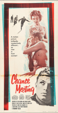 CHANCE MEETING (1960) 13126  Movie Poster (41x810  Hardy Kruger  Micheline Presle  Stanley Baker  Gordon Jackson   Joseph Losey Original U.S. Three-Sheet Poster (41x81)  Folded  Average Used Condition