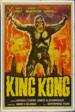 KING KONG (1933) 14984  Movie Poster  Argentine Re-release (29x43)  Fay Wray  Bruce Cabot  Robert Armstrong Original Argentinean Reissued One Sheet Poster (29x43). Stone Lithograph. Linen-Backed. Very Good Plus Condition