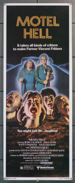 MOTEL HELL (1980) 29668  Movie Poster (14x36)  Rory Calhoun  Wolfman Jack  Kevin Connor  Art by Carl Ramsey Original U.S. Insert Card Poster (14x36)  Never Folded  Very Fine Condition