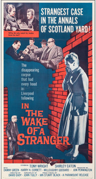 IN THE WAKE OF A STRANGER (1959) 13113  Movie Poster  41x81  Tony Wright  Shirley Eaton  Danny Green   David Hemmings   Original U.S. Three-Sheet Poster (41x81) Folded  Average Used Condition