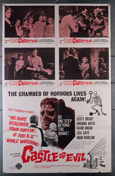 CASTLE OF EVIL (1966) 29552  Movie Poster (27x41)  Folded Very Good Plus Condition  Scott Brady  Virginia Mayo  David Brian Original U.S. One-Sheet Poster (27x41)  Folded   Very Good Plus