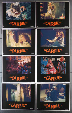 CARRIE (1976) 29792  Lobby Card Set   Eight 11x14 Cards   Very Good To Very Fine  Sissy Spacek  Piper Laurie  Nancy Allen   Brian DePalma Original U.S. Lobby Card Set (11x14)  Eight Cards  Overall  Fine Plus Condition