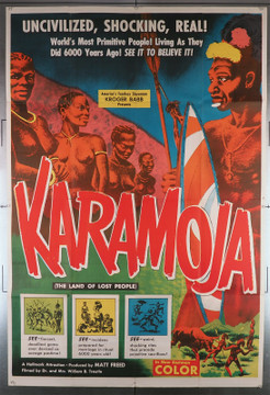 KARAMOJA (1955) 13459  Movie Poster  Original U.S. 40x60  Scarce!  Folded in Fine Condition  Kroger Babb   William B. Treutle Original U.S. 40x60 Poster  Folded  Fine Condition