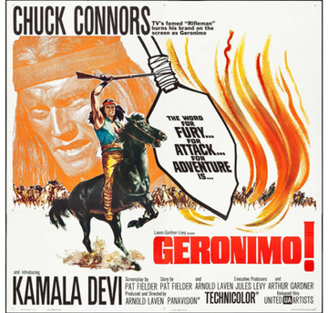 GERONIMO! (1962) 14566  Movie Poster  (81x81)  Chuck Connors   Kamala Devi   Arnold Laven Original U.S. Six-Sheet Poster (81x81) Folded  Theater-Used in Average Used Condition