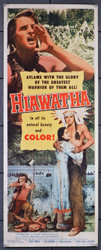 HIAWATHA (1952) 25751  Movie Poster (14x36)  Folded Once  Very Good Plus  Vince Edwardes  Yvette Duguay  Kurt Neumann Original U.S. Insert Poster (14x36)  Slight Single Fold Line  Very Good Plus Condition