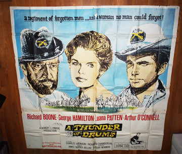 THUNDER OF DRUMS, A (1961) 13439  Movie Poster  U.S. Six-Sheet  Theater-Used  Richard Boone  George Hamilton  Luana Patten  Joseph M. Newman Original U.S. Six-Sheet Poster (81x81)  Folded  Theater-Used in Average Condition