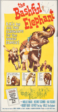 BASHFUL ELEPHANT, THE (1962) 13075  Movie Poster (41x81) Helmut Schmid  Dorrell McGowan  Stuart McGowan	 Original U.S. Three-Sheet Poster (41x81) Folded  Theater-Used Average Condition