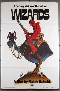 WIZARDS (1977) 29769  Movie Poster (27x41)  Advance Poster for Animated Film  Ralph Bakshi Original U.S. Teaser or Advance One-Sheet (27x41)  Very Fine  Folded