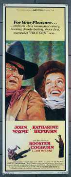 ROOSTER COGBURN (...AND THE LADY) (1975) 12281  Movie Poster   John Wayne  Katherine Hepburn  Stuart Millar Original U.S. Insert Card Poster (14x36)  Rolled Never Folded  Very Fine