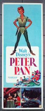 PETER PAN (1953) 12286  Disney Classic Animation Re-release of 1976  Very Fine  Clyde Geronimi  Wilfrid Jackson   Hamilton Luske   Walt Disney Original U.S. Insert Card Poster (14x36)  Rolled, Never Folded  Very Fine