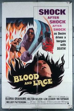 BLOOD AND LACE (1971) 29711  Horror Movie Poster  Gloria Grahame  Vic Tayback  Milton Selzer Original U.S. One-Sheet Poster (27x41) Folded  Very Good