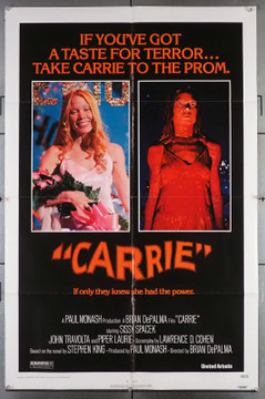 CARRIE (1976) 29713  Movie Poster  Sissy Spacek  Piper Laurie  Nancy Allen  Amy Irving  Brian DePalma Original U.S. One-Sheet Poster (27x41) Folded  Fine Plus Condition