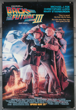 BACK TO THE FUTURE PART III (1990) 29707  Michael J. Fox  Christopher Lloyd  Mary Steenburgen  Robert Zemeckis	Art by Drew Struzan Original U.S. One-Sheet Poster (27x41)  Average Used Condition