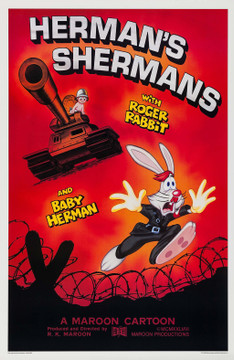 HERMAN'S SHERMANS (1988) 7084  Killian Enterprises Original Concept Poster  Maroon Cartoon  Baby Herman Original Killian Enterprises One-Sheet Poster  Rolled  Very Fine