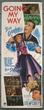 GOING MY WAY (1944) 29899  Movie Poster  (14x36)  Bing Crosby  Rise Stevens  Barry Fitzgerald  Leo McCarey Original U.S. Insert Card Poster (14x36)  Folded  Very Good Plus to Fine Condition