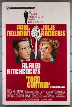 TORN CURTAIN (1966) 14062  Movie Poster (27x41)  Paul Newman  Julie Andrews  Mort Mills  Alfred Hitchcock Original U.S. One-Sheet Poster (27x41)  Folded  Very Good Plus Condition