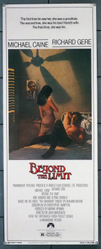 BEYOND THE LIMIT (1983) 29847  Movie Poster   14x36  Rolled Insert Poster  Richard Gere  Michael Caine  Elpidia Carrillo   John Mackenzie   Art by Richard Amsel Original U.S. Insert Card Poster (14x36)  Rolled   Never Folded   Very Fine Condition