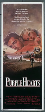 PURPLE HEARTS (1984) 29853  Movie Poster  U.S. Insert Card  Ken Wahl  Cheryl Ladd  R. Lee Ermey  Lane Smith  Sidney J. Furie	 Original U.S. Insert Poster (14x36)  Rolled  Never Folded in Very Fine Condition