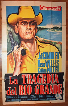 MAN IN THE SHADOW (1957) 30021 Movie Poster  Italian 79x55  Jeff Chandler  Orson Welles  Colleen Miller   Jack Arnold Original Italian Four Foglio Poster  79x55  Very Good Plus to Fine Condition  Folded