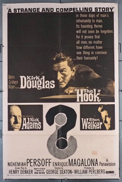 HOOK, THE (1963) 11028  Movie Poster  (27x41)  Kirk Douglas  Nick Adams  Robert Walker, Jr.  George Seaton Original U.S. One-Sheet Poster (27x41) Folded  Theater-Used  Average Used Condition