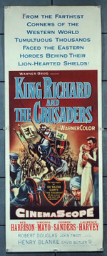 KING RICHARD AND THE CRUSADERS (1954) 30104  Movie Poster (14x36)  George Sanders  Laurence Harvey  Rex Harrison  Virginia Mayo  Lester Matthews  David Butler Original U.S. Insert Poster (14x36) Rolled  Fine Plus  Never Folded