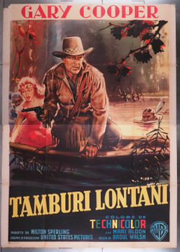 DISTANT DRUMS (1951) 28616  Movie Poster  Italian 79x55  Gary Cooper  Mari Aldon   Raoul Walsh  Art by Luigi Martinati Original Italian 79x55 Four Foglio  Folded  Very Good Condition  Theater Used