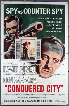 CONQUERED CITY (1965) 11306  Movie Poster (27x41)  David Niven  Ben Gazzara  Martin Balsam  Lea Massari   Joseph Anthony Original U.S. One-Sheet Poster (27x41) Folded  Very Good Plus Condition