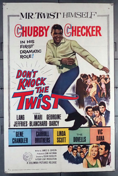 DON'T KNOCK THE TWIST (1962) 15073  Movie Poster  Chubby Checker  Lang Jeffries  Mari Blanchard  The Dovells  Gene Chandler  Vic Dana  Oscar Rudolph Original U.S. One-Sheet Poster  Folded  Fine Plus  Theater Used