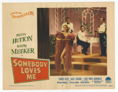 Original Somebody Loves Me (1952) movie poster in VG condition for $40.00