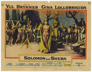 SOLOMON AND SHEBA (1959) 9556 Movie Poster  Scene Lobby Card (11x14) Gina Lollobrigida and Acolytes Original Lobby Card (11x14)  Good Condition