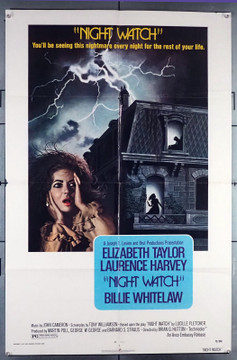 NIGHT WATCH (1973) 7547 One-Sheet Movie Poster (27x41) Folded  Elizabeth Taylor   Laurence Harvey Original Avco Embassy One-Sheet Poster (27x41) Folded   Very Fine