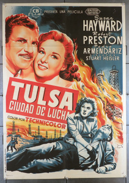 TULSA (1949) 15133 Spanish Poster (27x39) Susan Hayward  Robert Preston  Original Eagle-Lion Spanish Poster (27x39) Folded  Very Good Condition