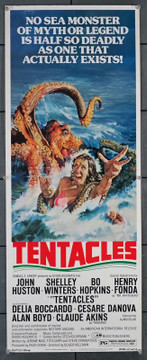 TENTACLES (1977) 29888  John Huston  Shelly Winters  Henry Fonda  Cesare Danova  Claude Akins   Ovidio G. Assonitis  Art by Drew Struzan Original American International Pictures Insert Poster (14x36)  Fine Condition