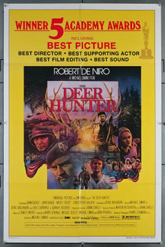 DEER HUNTER, THE (1978) 7936 One-Sheet Movie Poster (27x41)  Robert De Niro    Meryl Streep  Christopher Walken  John Cazale  Amy Wright  Michael Cimino Original Universal Pictures 1979 Academy Awards Style One-Sheet  (27x41) Folded  Very Fine