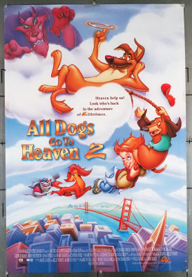 Original All Dogs Go To Heaven 2 (1995) movie poster in VG