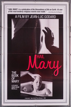 JE VOUS SALUE. MARIE (1985) 2220 (HAIL, MARY)  Myriem Roussel  Thierry Rode  Phillipe Lacoste  Manon Andersen  Jean-Luc Godard Original U.S. One-Sheet Poster (26.5 x 40) Folded  Fine Plus Condition